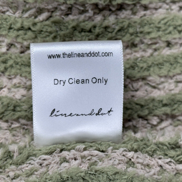 Line and Dot Sweater Womens Medium Taupe Olive‎ Stripe Open Kimberly Cardigan - Picture 9 of 10